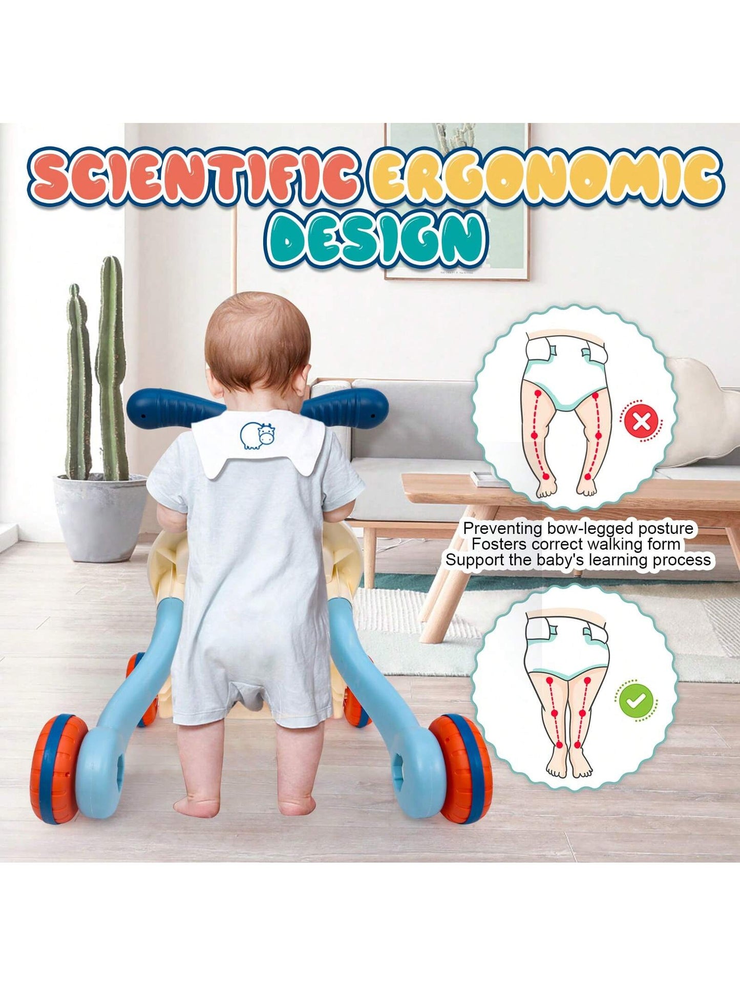5-In-1 Baby Walker Sit-To-Stand Early Learning Walker For Toddlers, 1+ Years Baby Balance Bike/Push Walker/Activity Table/Detachable Panel With Music