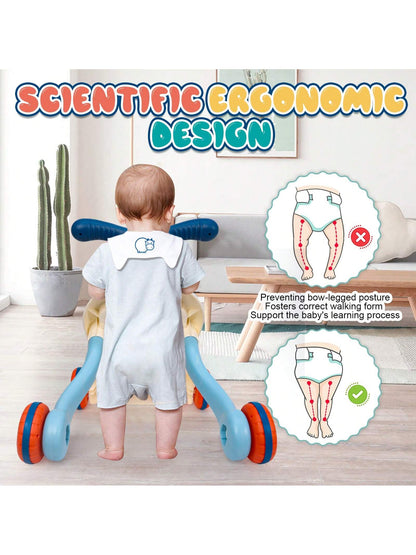 5-In-1 Baby Walker Sit-To-Stand Early Learning Walker For Toddlers, 1+ Years Baby Balance Bike/Push Walker/Activity Table/Detachable Panel With Music