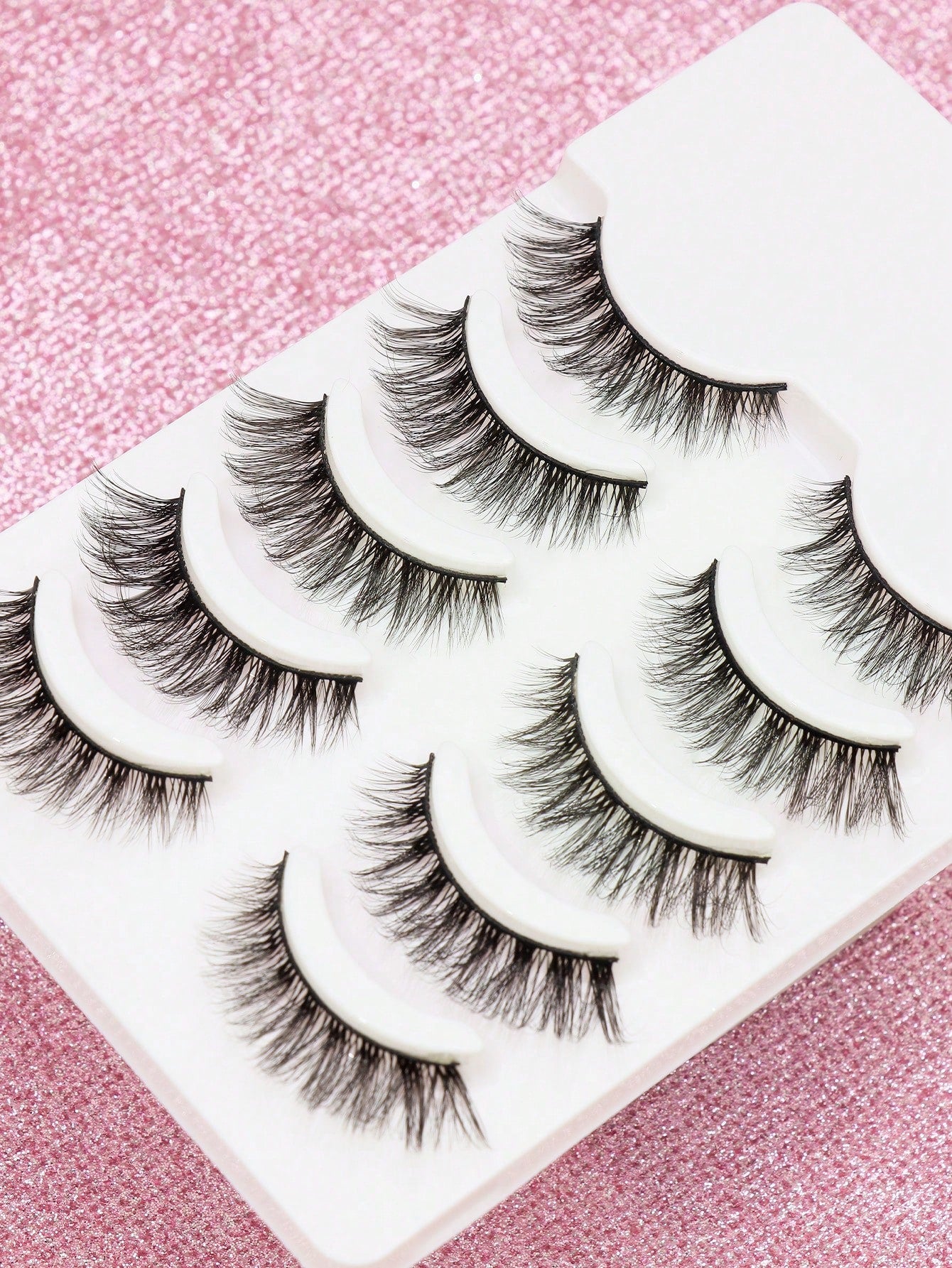 5 Pairs 3D Natural Fluffy False Eyelashes, Cartoon Makeup Effect, Suitable For Cartoon Style Eye Makeup, Strip Eyelashes, Eyelashes, False Eyelashes.,Suitable For Daily Work Meetings, Natural False Ey
