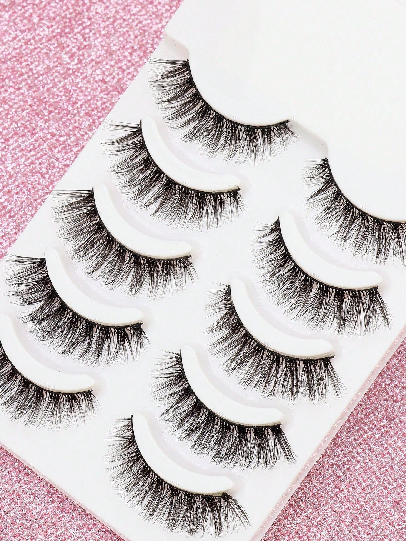 5 Pairs 3D Natural Fluffy False Eyelashes, Cartoon Makeup Effect, Suitable For Cartoon Style Eye Makeup, Strip Eyelashes, Eyelashes, False Eyelashes.,Suitable For Daily Work Meetings, Natural False Ey