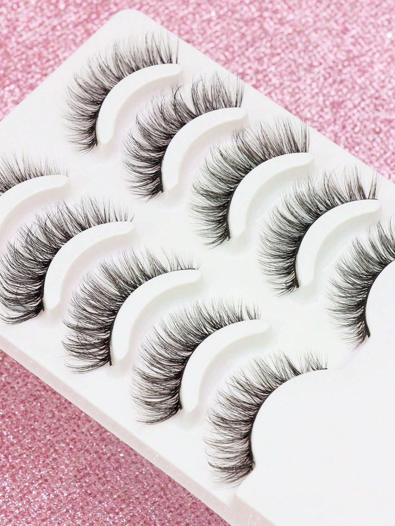 5 Pairs 3D Natural Fluffy False Eyelashes, Cartoon Makeup Effect, Suitable For Cartoon Style Eye Makeup, Strip Eyelashes, Eyelashes, False Eyelashes.,Suitable For Daily Work Meetings, Natural False Ey