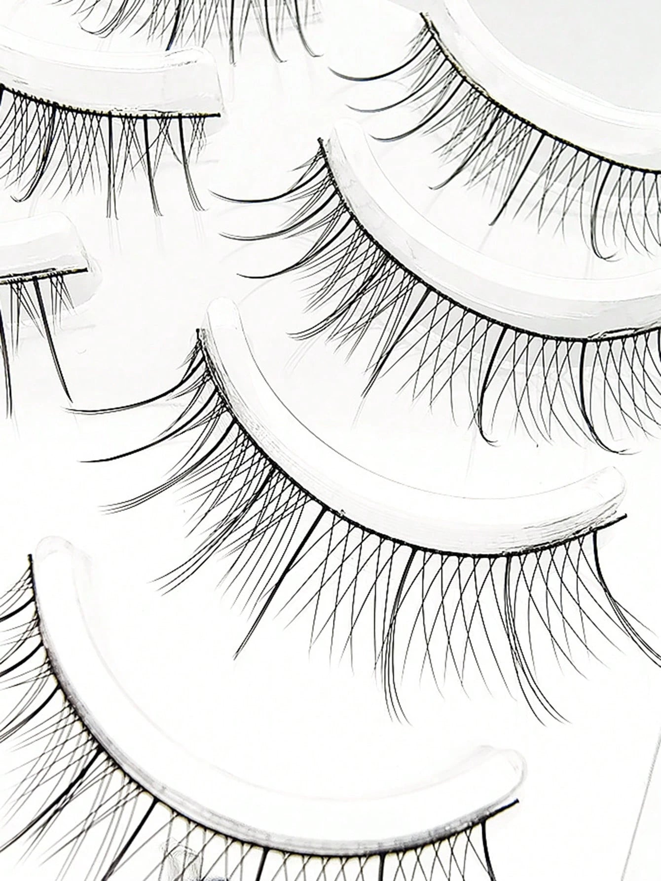5 Pairs Fine-Stemmed Black Single-Layer False Eyelashes, Super Natural Look, For Beginners, Everyday Wear, Dating, Bridal Makeup Strip Lashes,Lashes,Eyelashes,Fake Lashes