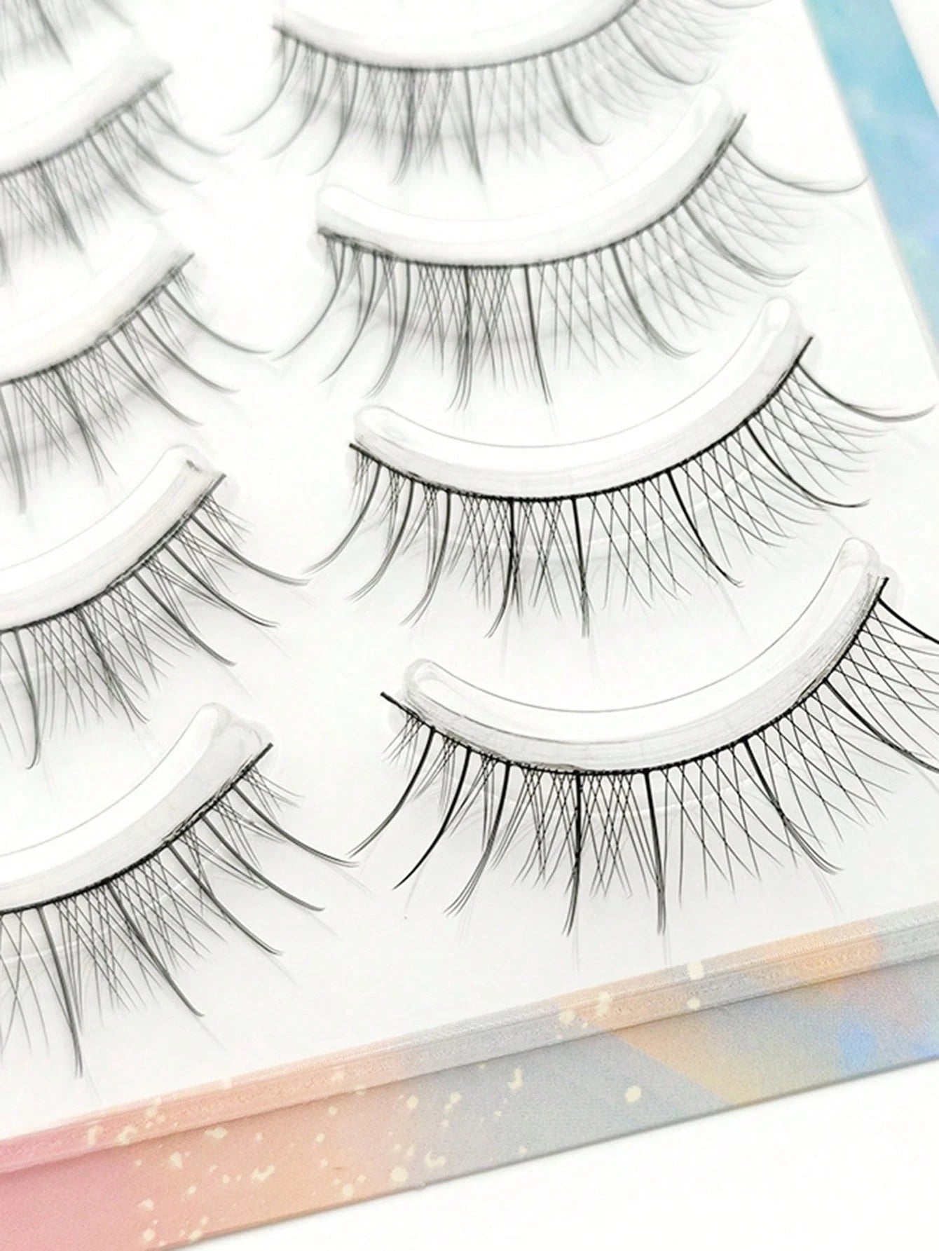 5 Pairs Fine-Stemmed Black Single-Layer False Eyelashes, Super Natural Look, For Beginners, Everyday Wear, Dating, Bridal Makeup Strip Lashes,Lashes,Eyelashes,Fake Lashes