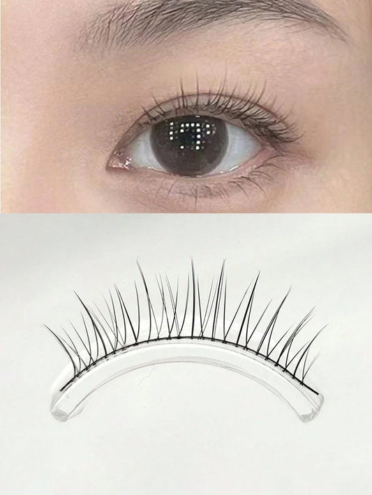 5 Pairs Natural-Looking Reusable False Eyelashes With Black Stem For Beginners, Lengthening Effect For Nude Makeup
