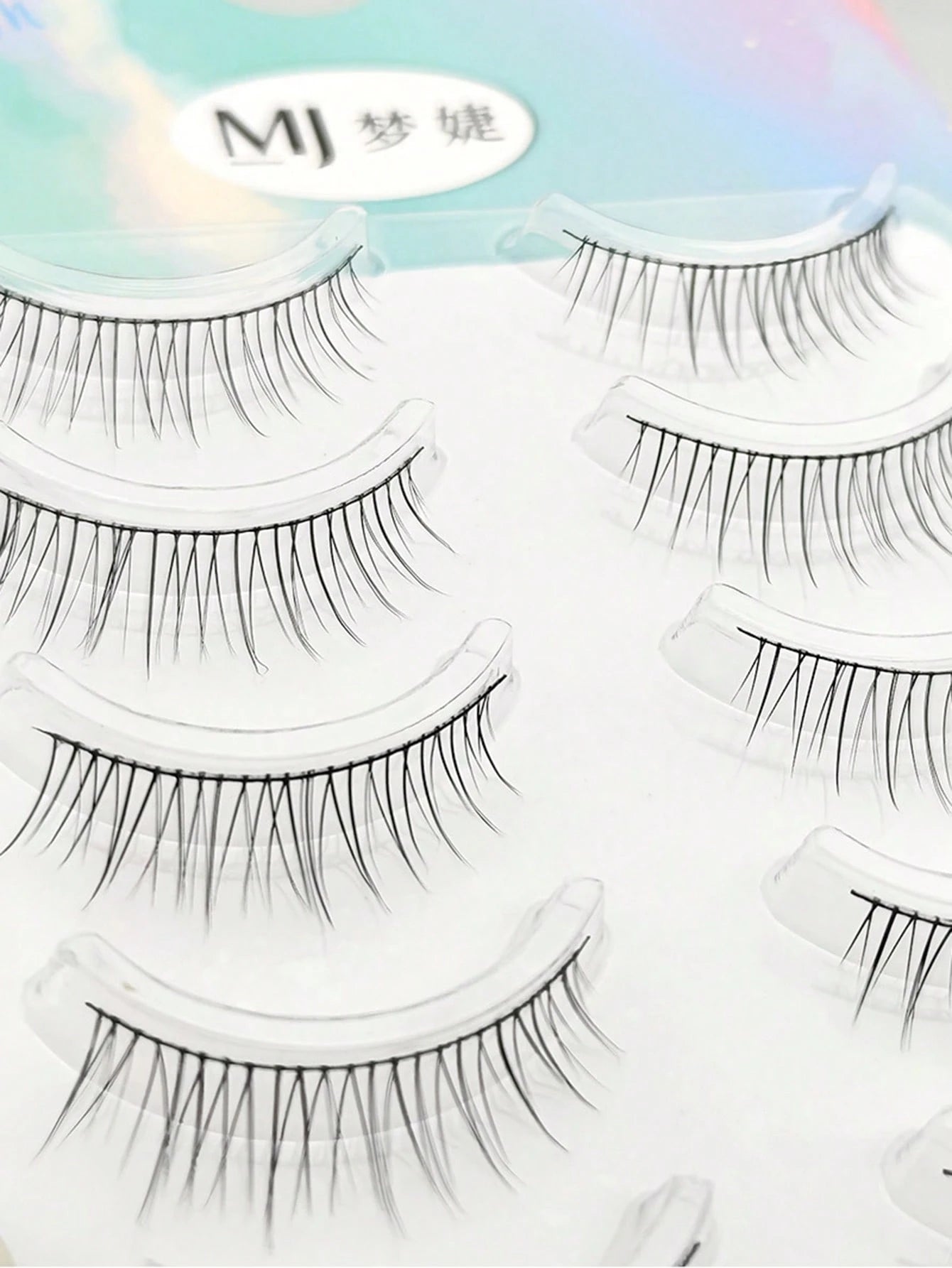 5 Pairs Natural-Looking Reusable False Eyelashes With Black Stem For Beginners, Lengthening Effect For Nude Makeup