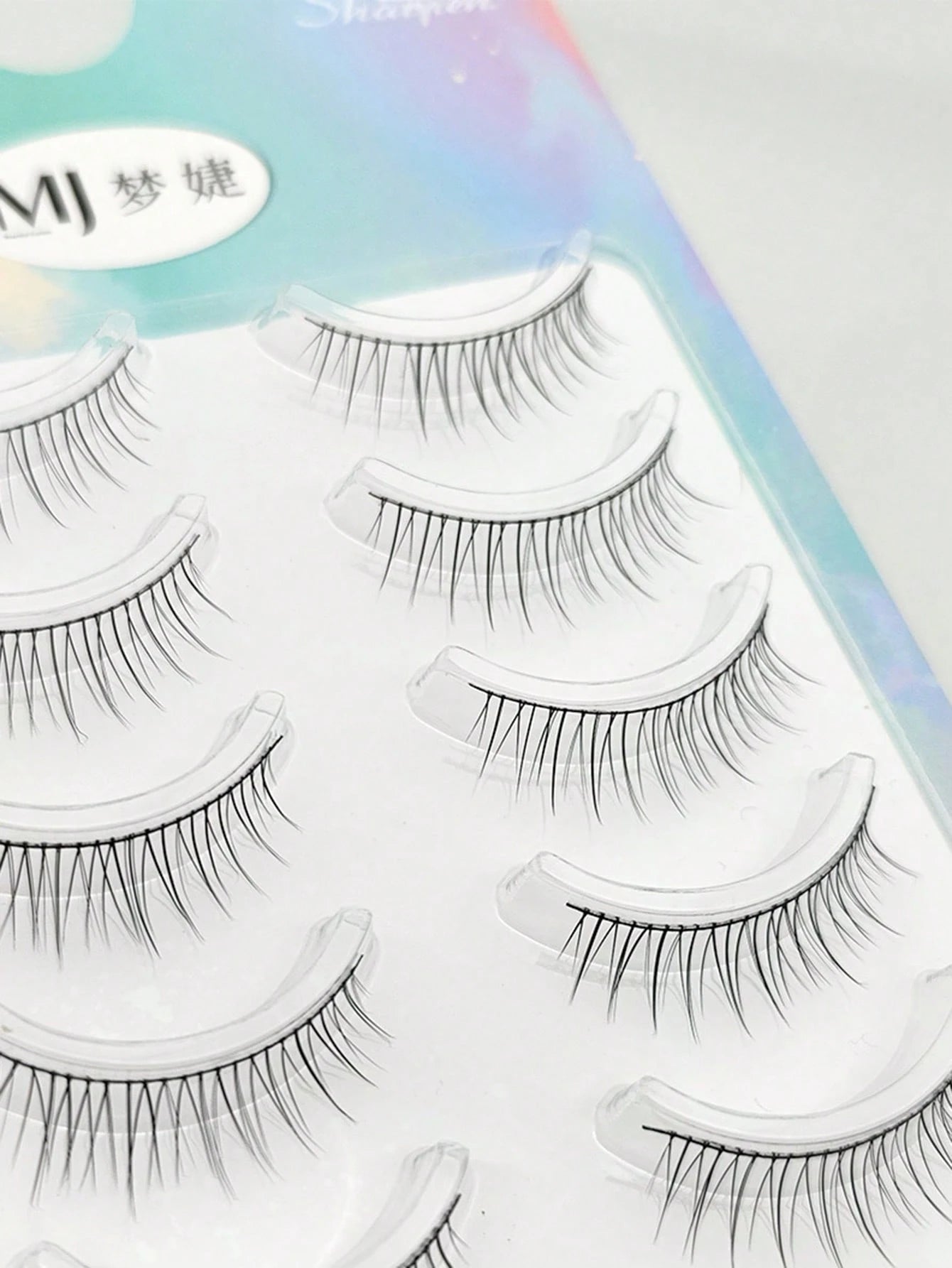 5 Pairs Natural-Looking Reusable False Eyelashes With Black Stem For Beginners, Lengthening Effect For Nude Makeup