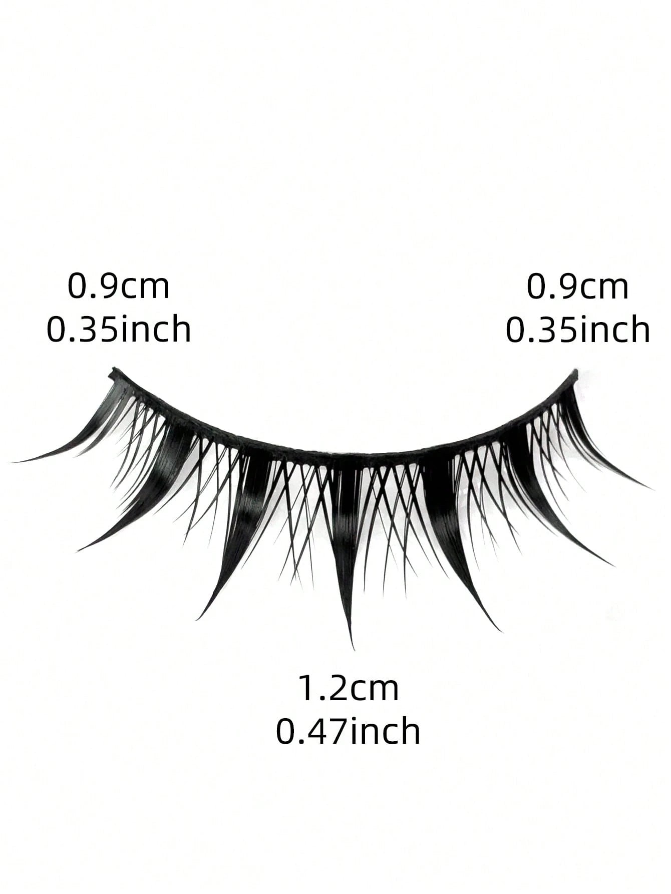 5 Pairs Pointed Tip Cartoon Style False Eyelashes, 12mm Black Stems, Japanese Anime Inspired Lashes, Demon Style & Natural Look Eyelashes Strip Lashes,Lashes,Eyelashes,Fake Lashes