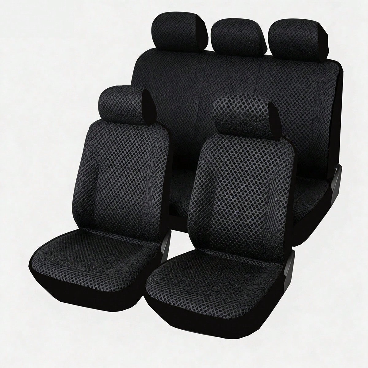 5-Piece 9-Item Full Car Seat Cover Set, Summer Special Honeycomb Mesh Sandwich Fabric, Breathable, Soft, Comfortable, Elastic, Pink Women's Car Interior Decor Accessories, Men's Full Set Car Essential