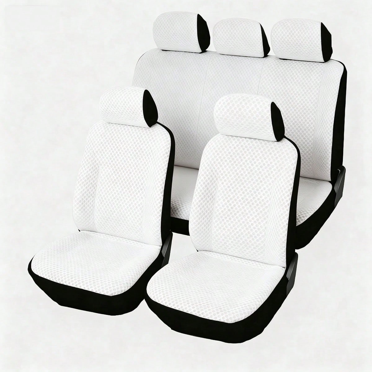5-Piece 9-Item Full Car Seat Cover Set, Summer Special Honeycomb Mesh Sandwich Fabric, Breathable, Soft, Comfortable, Elastic, Pink Women's Car Interior Decor Accessories, Men's Full Set Car Essential