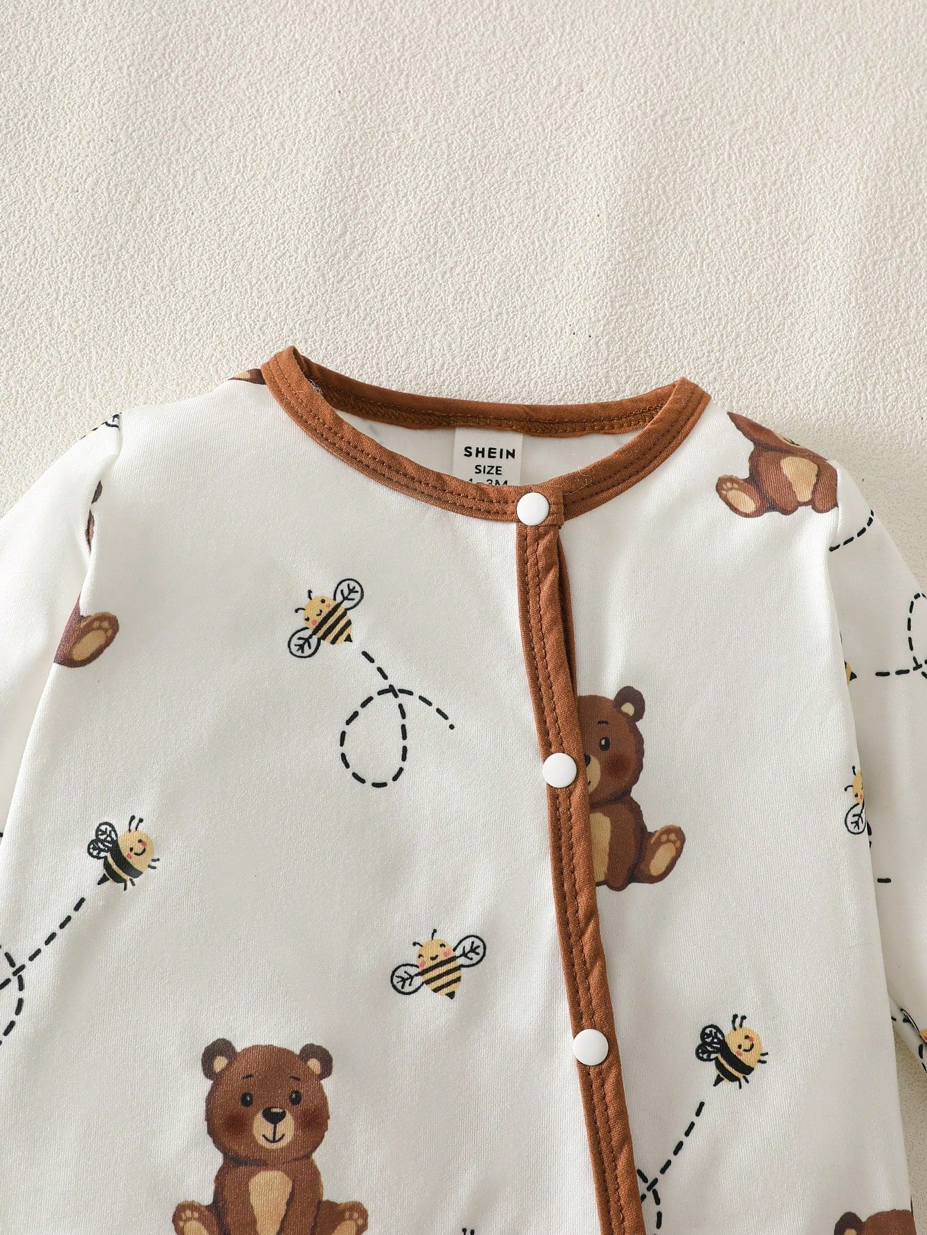 5-Piece Baby Girls Boys Clothes Set Newborn Bear Outfit Footed Romper Pants Cap&Mittens Brown And White Polka Dot Autumn Cute Holiday Gift Breathable