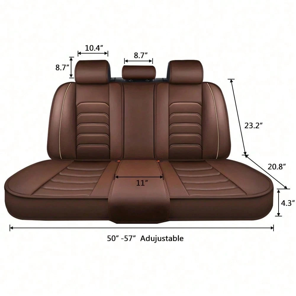 5 Seats Universal Car Seat Covers Full Set Waterproof PU Leather Automotive Seat Cushions Compatible With SUV Sedan All 5-Seater Vehicles