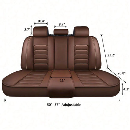 5 Seats Universal Car Seat Covers Full Set Waterproof PU Leather Automotive Seat Cushions Compatible With SUV Sedan All 5-Seater Vehicles