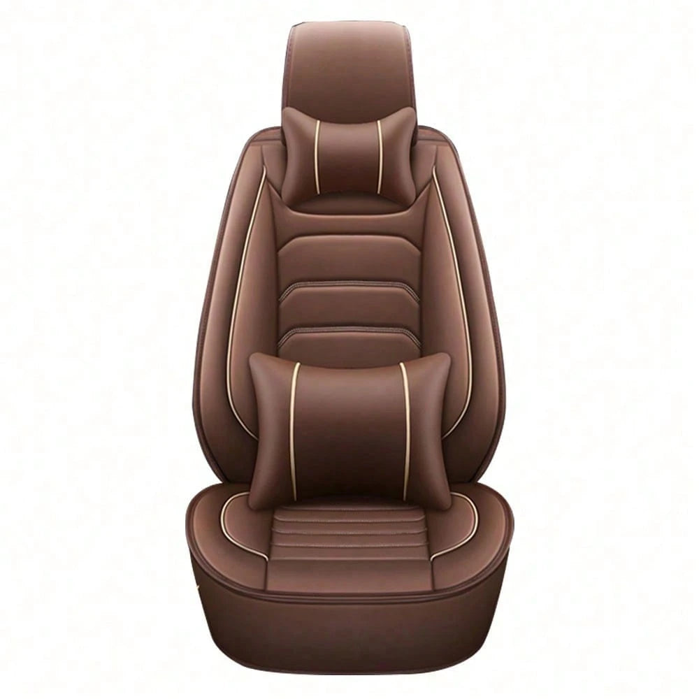 5 Seats Universal Car Seat Covers Full Set Waterproof PU Leather Automotive Seat Cushions Compatible With SUV Sedan All 5-Seater Vehicles