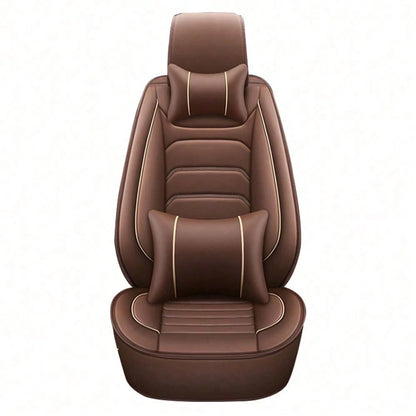 5 Seats Universal Car Seat Covers Full Set Waterproof PU Leather Automotive Seat Cushions Compatible With SUV Sedan All 5-Seater Vehicles