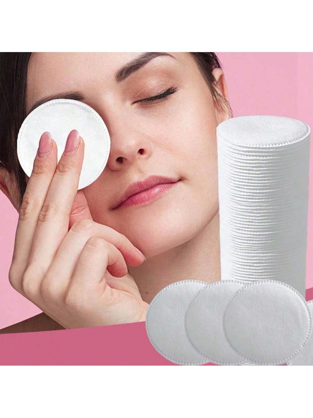 50/150/300pcs Round Cleansing Pads, Reusable, Lint-Free Makeup Remover Pads, Soft & Hypoallergenic, Suitable For Face, Eyes, Skin Care & Makeup Removal