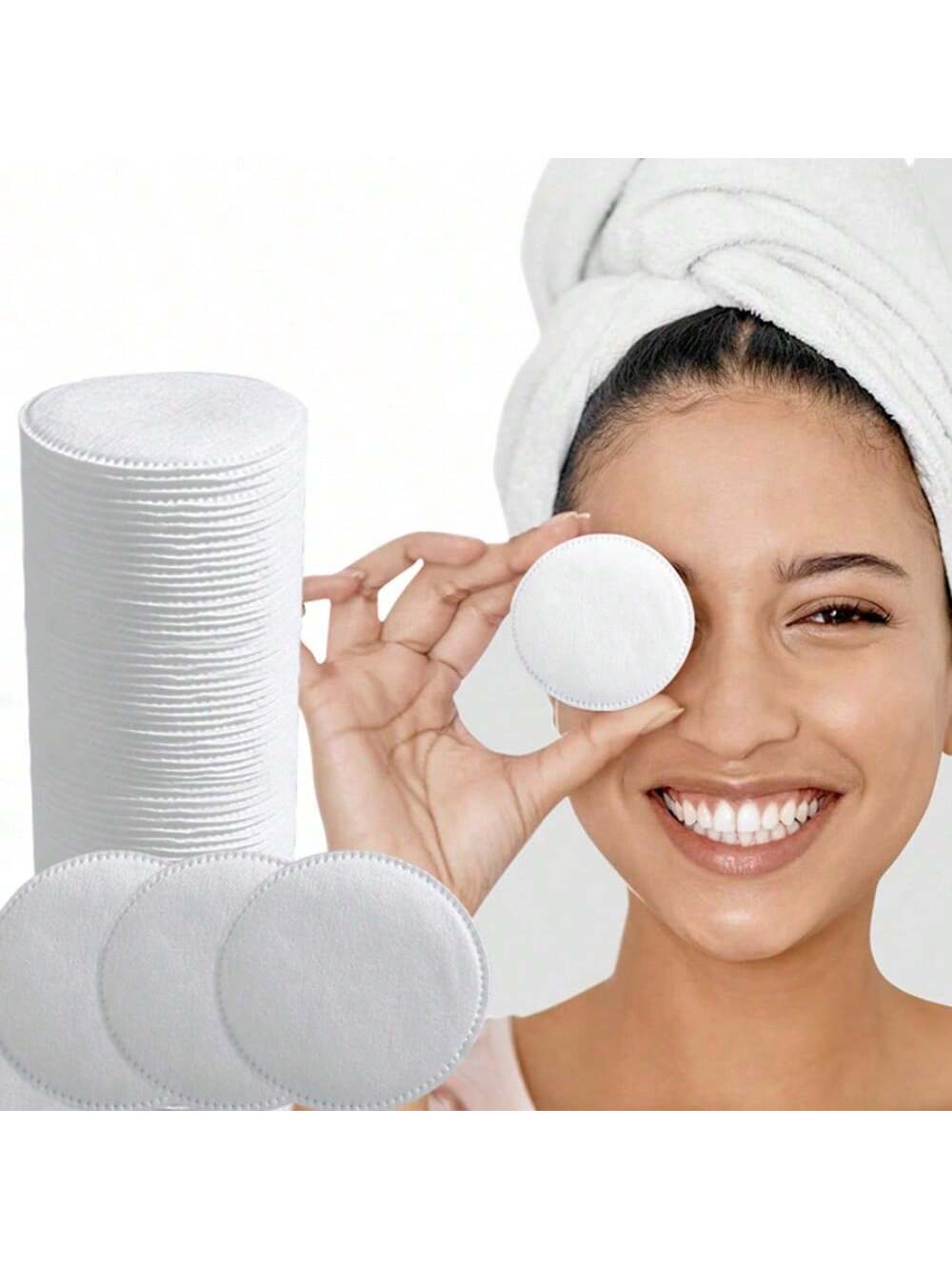50/150/300pcs Round Cleansing Pads, Reusable, Lint-Free Makeup Remover Pads, Soft & Hypoallergenic, Suitable For Face, Eyes, Skin Care & Makeup Removal