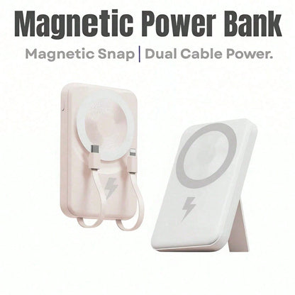 5000mAh Magnetic Wireless Power Bank 15W Wireless Charge 20W Fast Charging Strong Magnetic Attachment Phone Charger Designed For IPhone 12 13 Pro 14 Pro Max 15 Plus Mini Ultra-Light Pocket-Sized Power