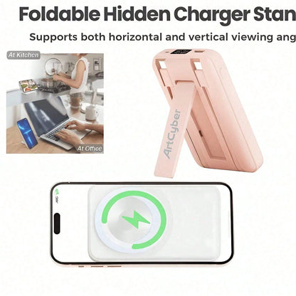 5000mAh Magnetic Wireless Power Bank 15W Wireless Charge 20W Fast Charging Strong Magnetic Attachment Phone Charger Designed For IPhone 12 13 Pro 14 Pro Max 15 Plus Mini Ultra-Light Pocket-Sized Power