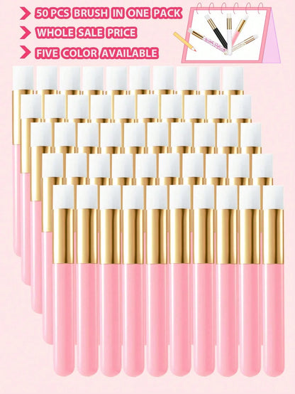 50pcs Eyelash Extension Cleaning Brushes, Nose Blackhead Cleaning Micro Brushes, Eyebrow & Eyelash Cleansing Foaming Brushes