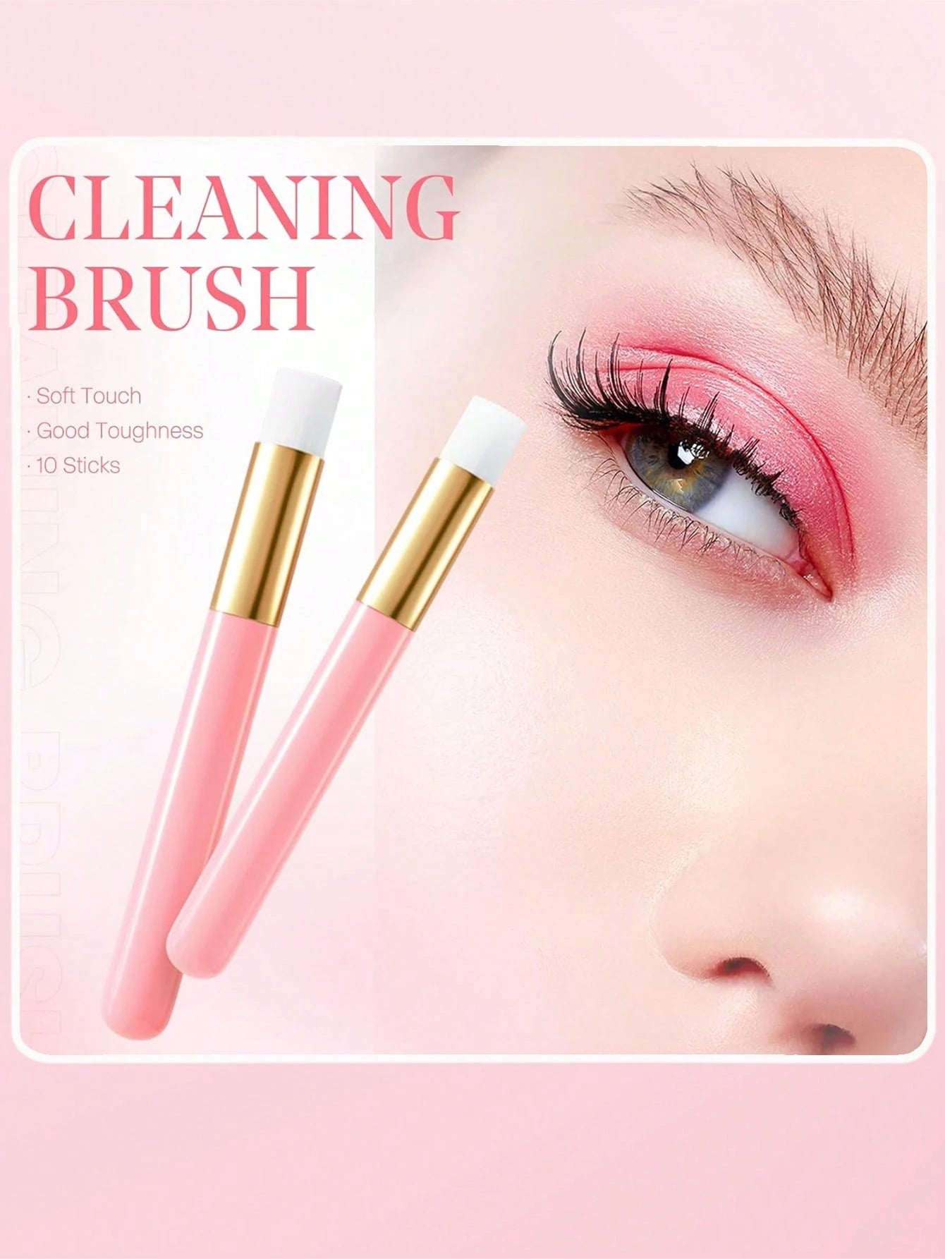 50pcs Eyelash Extension Cleaning Brushes, Nose Blackhead Cleaning Micro Brushes, Eyebrow & Eyelash Cleansing Foaming Brushes