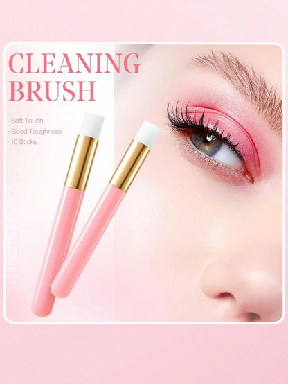 50pcs Eyelash Extension Cleaning Brushes, Nose Blackhead Cleaning Micro Brushes, Eyebrow & Eyelash Cleansing Foaming Brushes