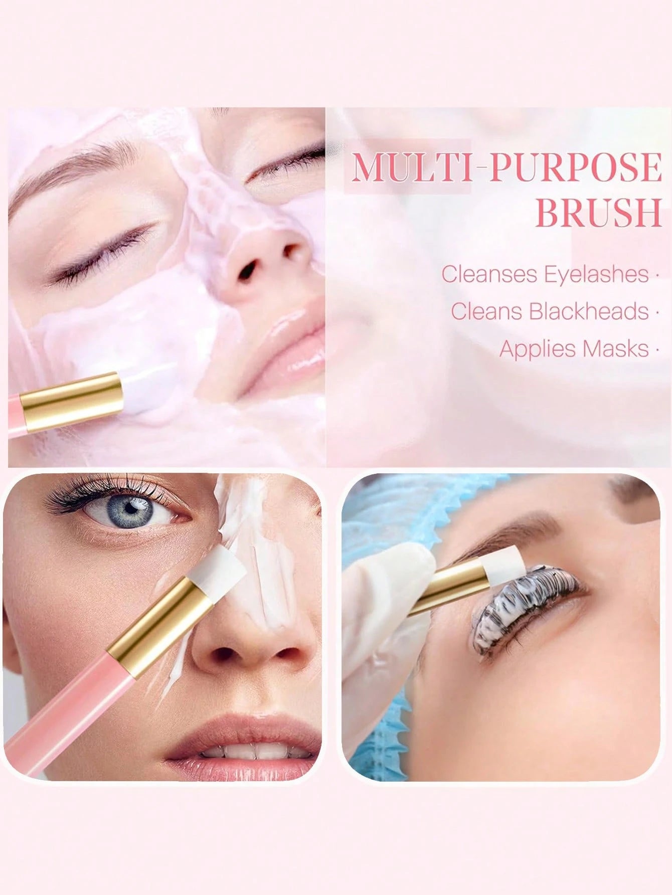 50pcs Eyelash Extension Cleaning Brushes, Nose Blackhead Cleaning Micro Brushes, Eyebrow & Eyelash Cleansing Foaming Brushes