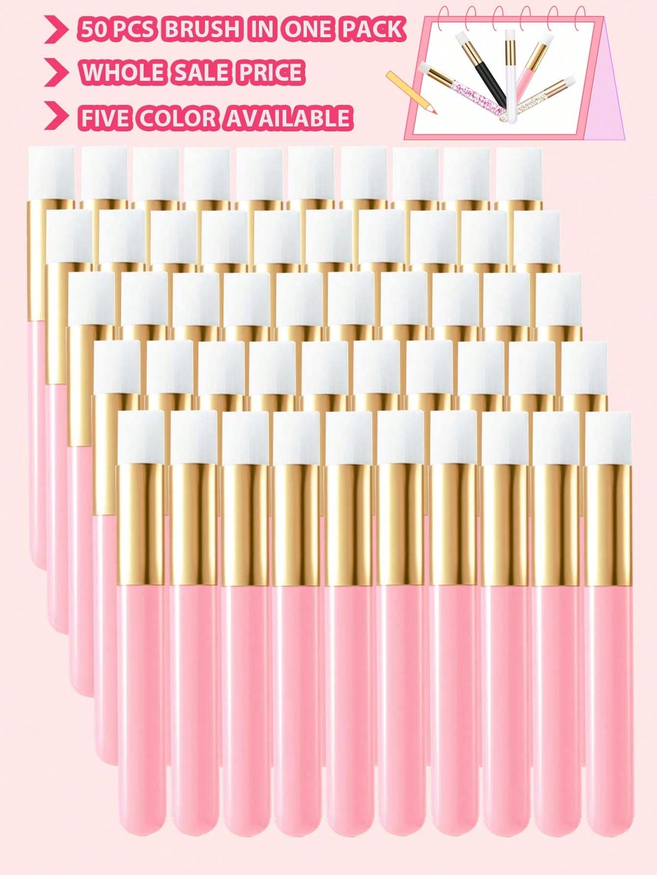 50pcs Eyelash Extension Cleaning Brushes, Nose Blackhead Cleaning Micro Brushes, Eyebrow & Eyelash Cleansing Foaming Brushes
