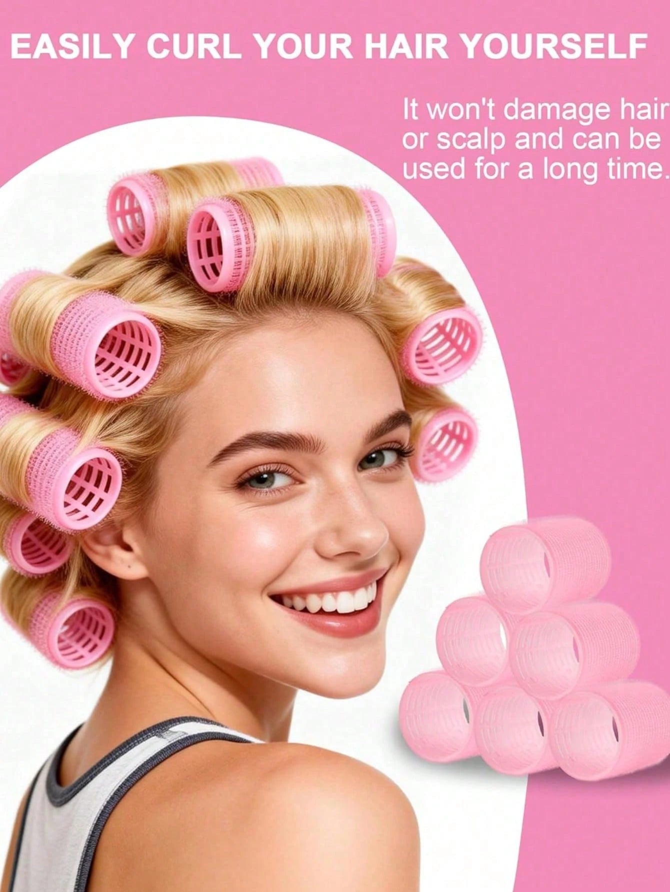 50pcs Self-Adhesive Hair Rollers And Hair Clips Set, 24pcs Random Self-Fixing Hair Rollers And 24pcs Alligator Hair Clips, 1pc Makeup Bag, Suitable For Long, Medium, Short, Thick, Fine, Thin, Bangs An