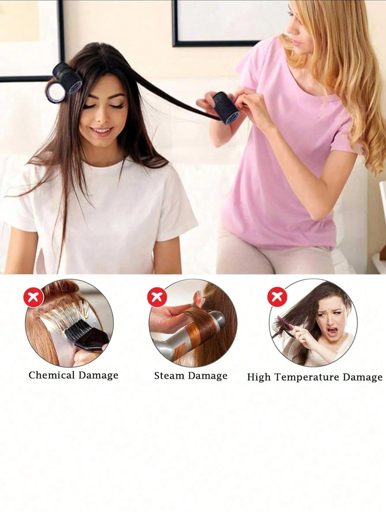 50pcs Self-Adhesive Hair Rollers And Hair Clips Set, 24pcs Random Self-Fixing Hair Rollers And 24pcs Alligator Hair Clips, 1pc Makeup Bag, Suitable For Long, Medium, Short, Thick, Fine, Thin, Bangs An