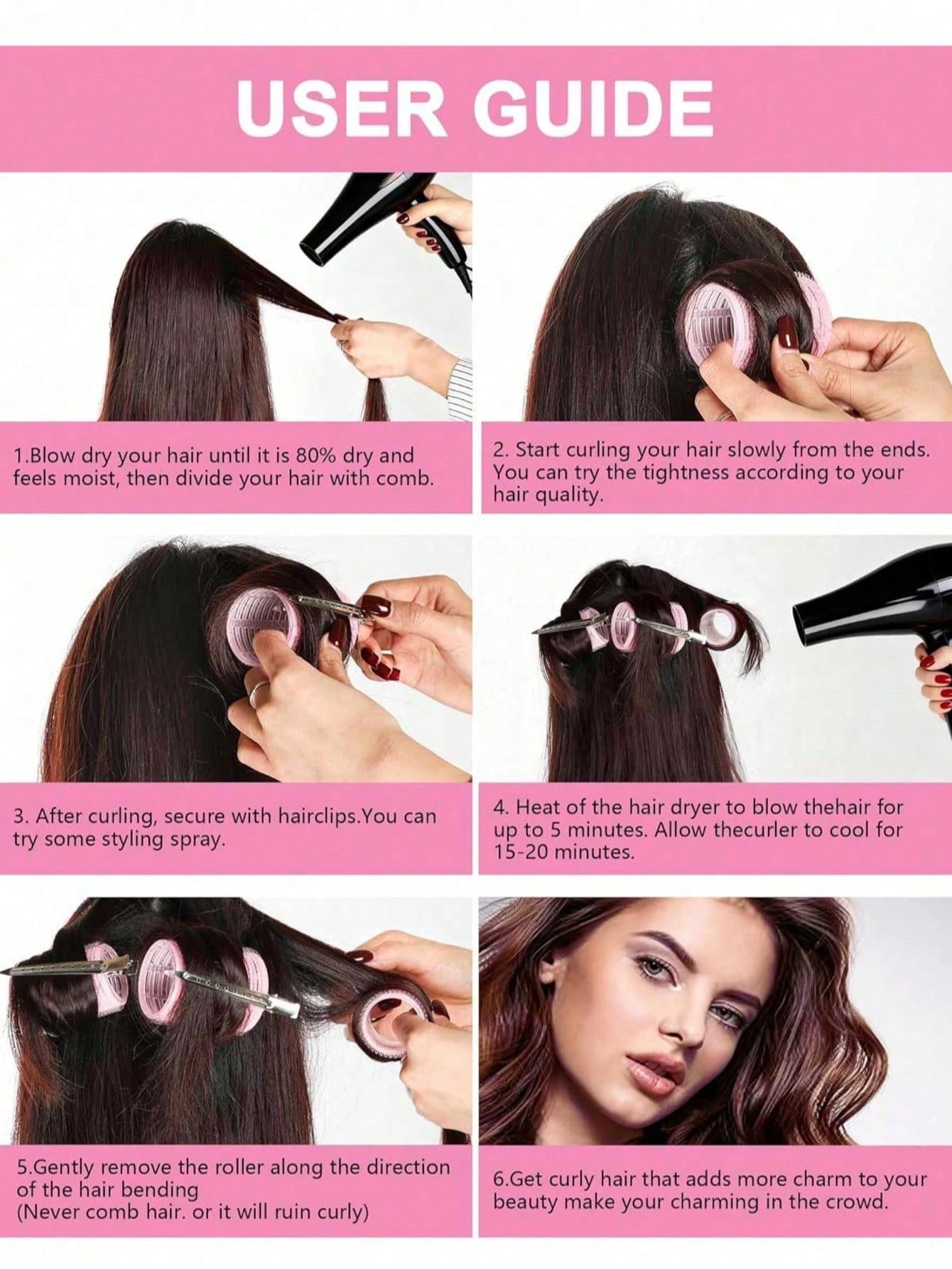 50pcs Self-Adhesive Hair Rollers And Hair Clips Set, 24pcs Random Self-Fixing Hair Rollers And 24pcs Alligator Hair Clips, 1pc Makeup Bag, Suitable For Long, Medium, Short, Thick, Fine, Thin, Bangs An