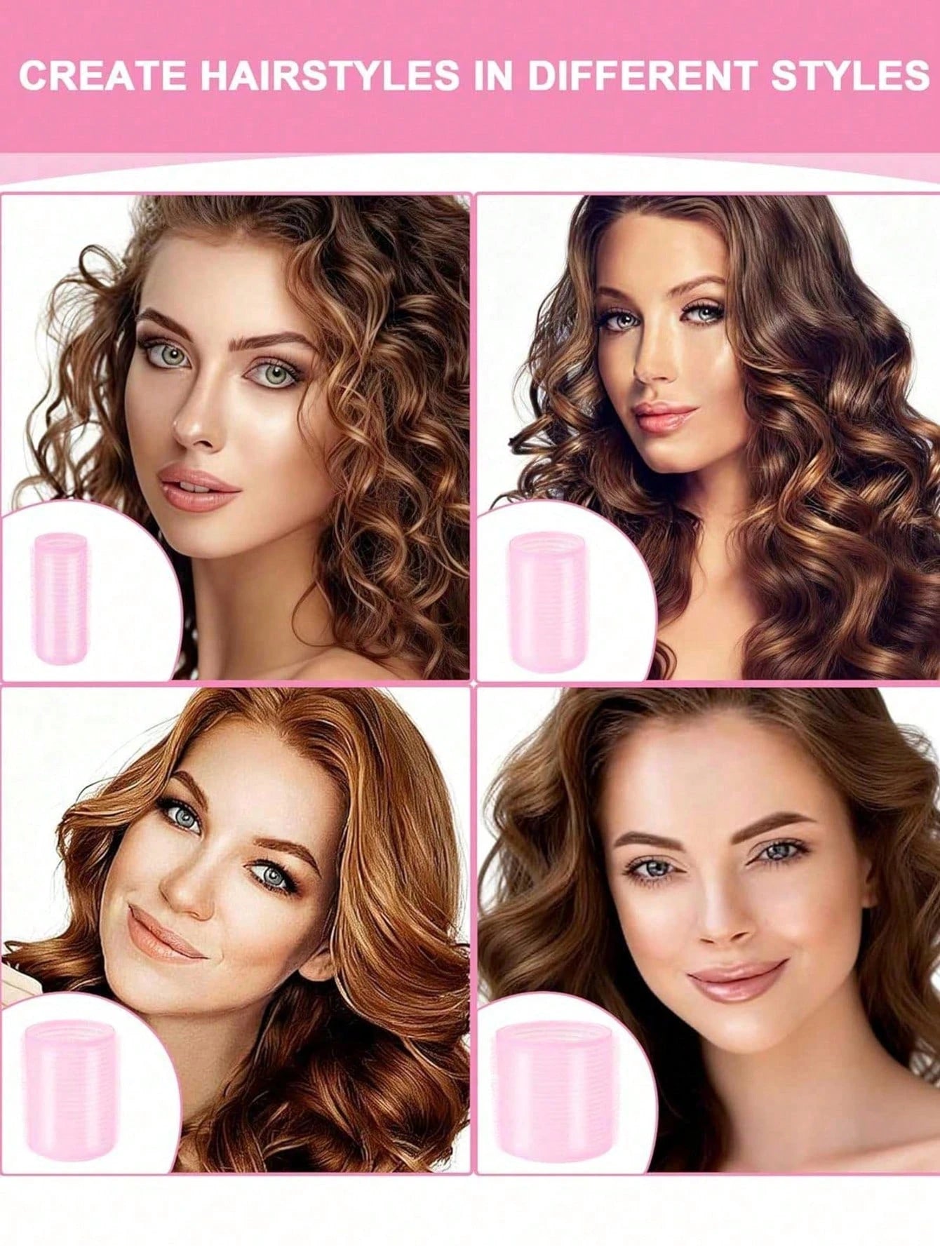 50pcs Self-Adhesive Hair Rollers And Hair Clips Set, 24pcs Random Self-Fixing Hair Rollers And 24pcs Alligator Hair Clips, 1pc Makeup Bag, Suitable For Long, Medium, Short, Thick, Fine, Thin, Bangs An