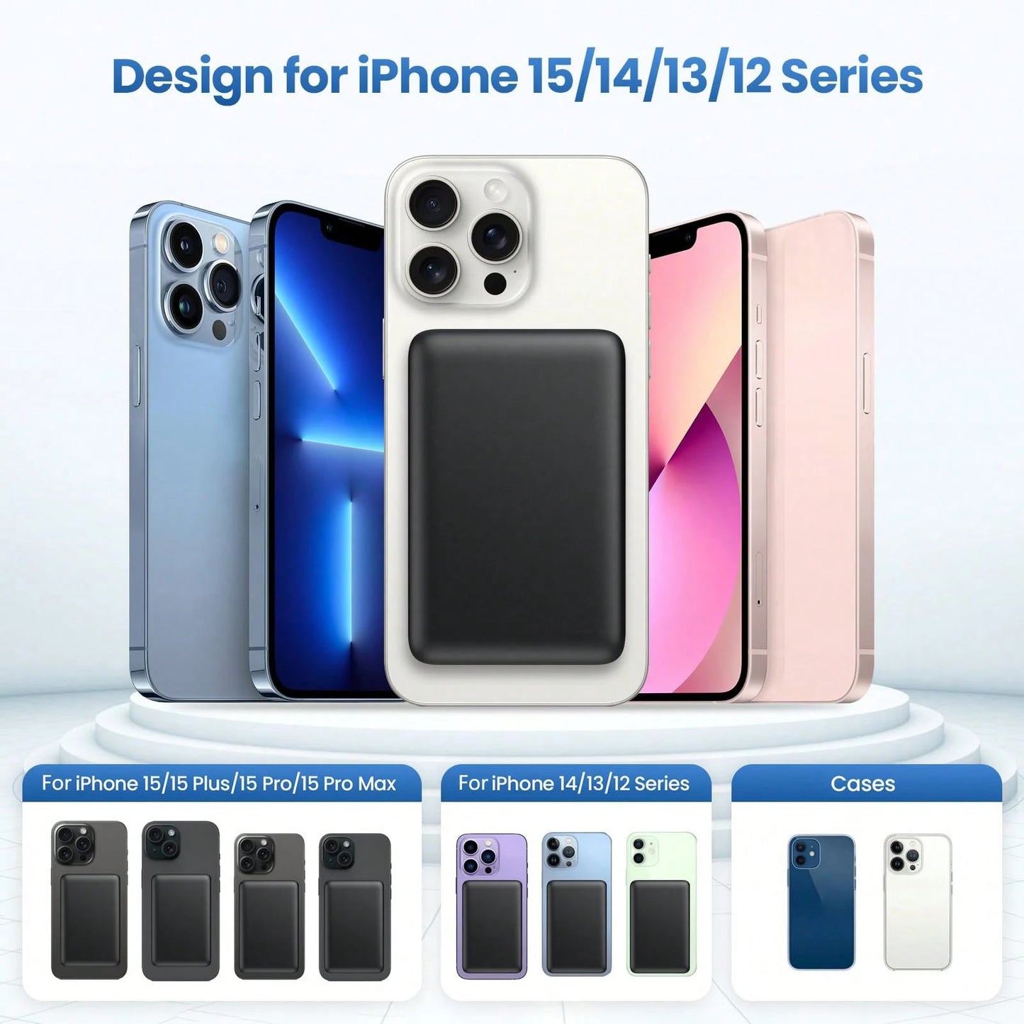 5500mAh Mobile Power Supply, 18W Ultra-Fast Charging, Magnetic Wireless Power Bank, Portable Mobile Phone Charger, Suitable For IPhone17/1615/14/13/12pro Max AIR Device/Android (USB, Type-C), With LED