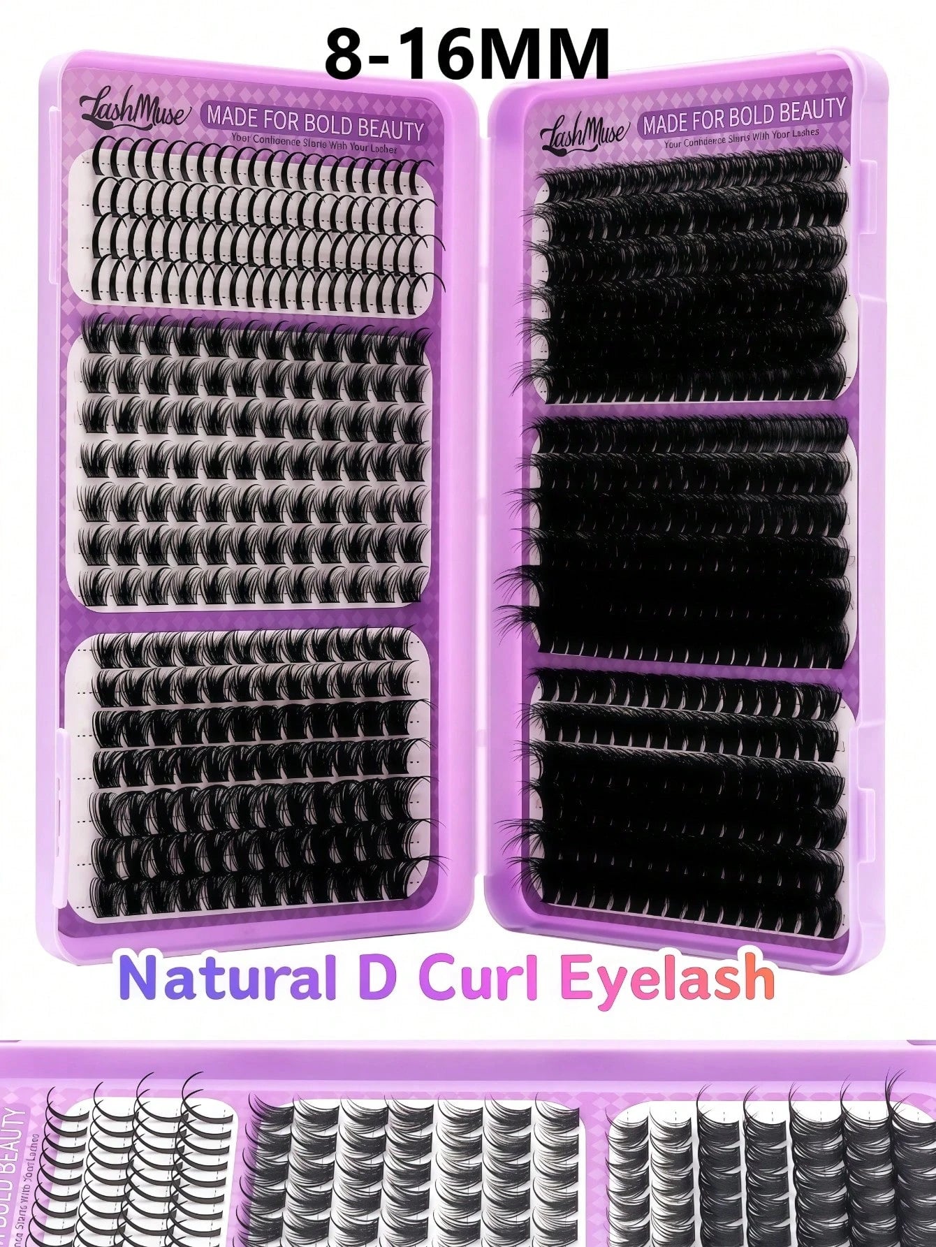 584 Clusters Spiky Eyelash Book, European And American Style, D/DD Curl, 8-16mm Mixed Lengths, 3D Clustered Eyelash Set, DIY Customizable Eye Shape, Quick Exquisite Makeup, Saves Makeup Time. Faux Min