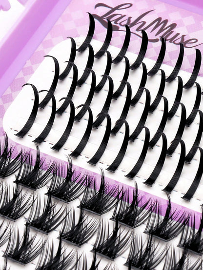 584 Clusters Spiky Eyelash Book, European And American Style, D/DD Curl, 8-16mm Mixed Lengths, 3D Clustered Eyelash Set, DIY Customizable Eye Shape, Quick Exquisite Makeup, Saves Makeup Time. Faux Min