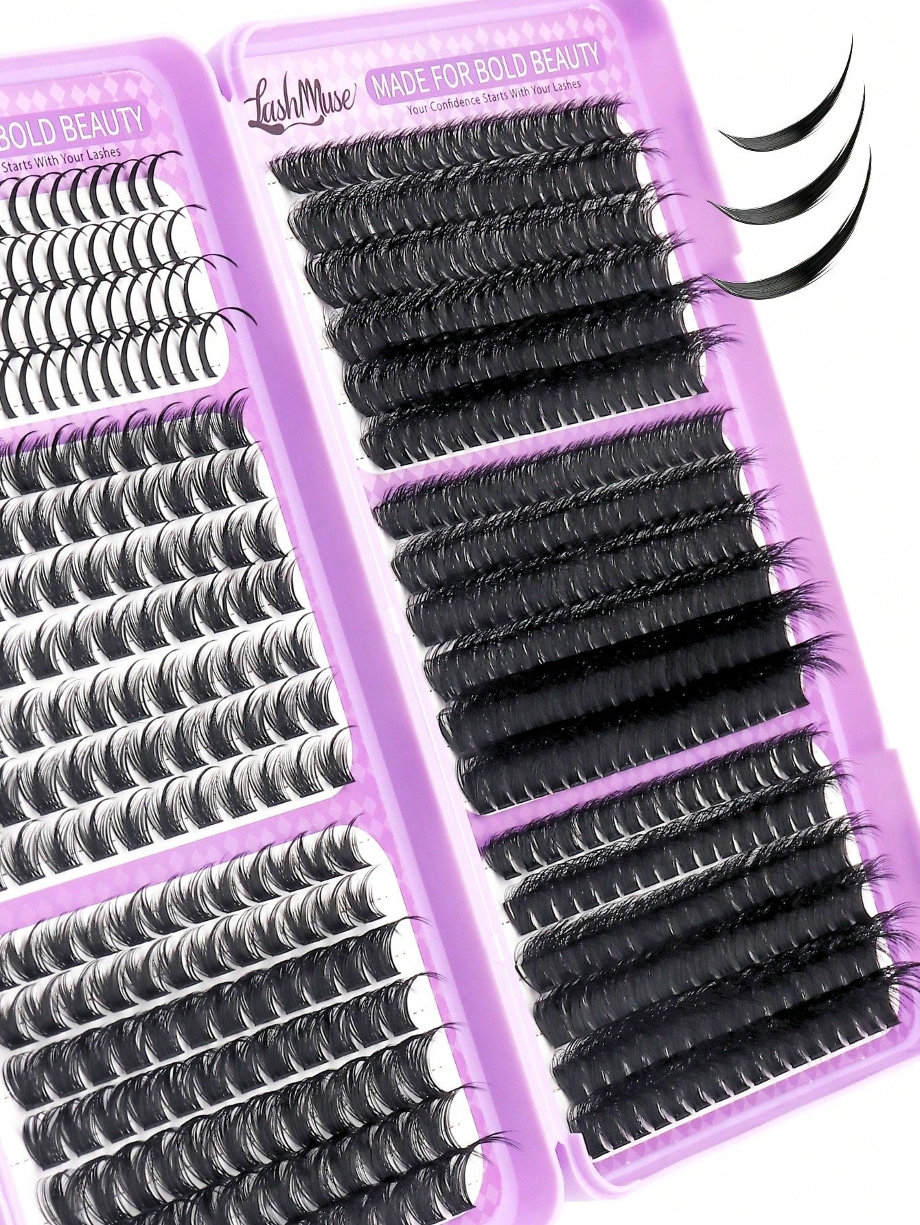 584 Clusters Spiky Eyelash Book, European And American Style, D/DD Curl, 8-16mm Mixed Lengths, 3D Clustered Eyelash Set, DIY Customizable Eye Shape, Quick Exquisite Makeup, Saves Makeup Time. Faux Min