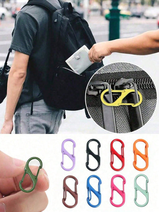 5pcs Backpack Zipper Lock Set, Unisex, Easy-Pull Anti-Theft Zipper Clips- Ensure Zipper Closure- 2 Spring Buckles For Backpack Straps, Suitable For Suitcases, Handbags, Keys, Wallets, DIY Accessorie