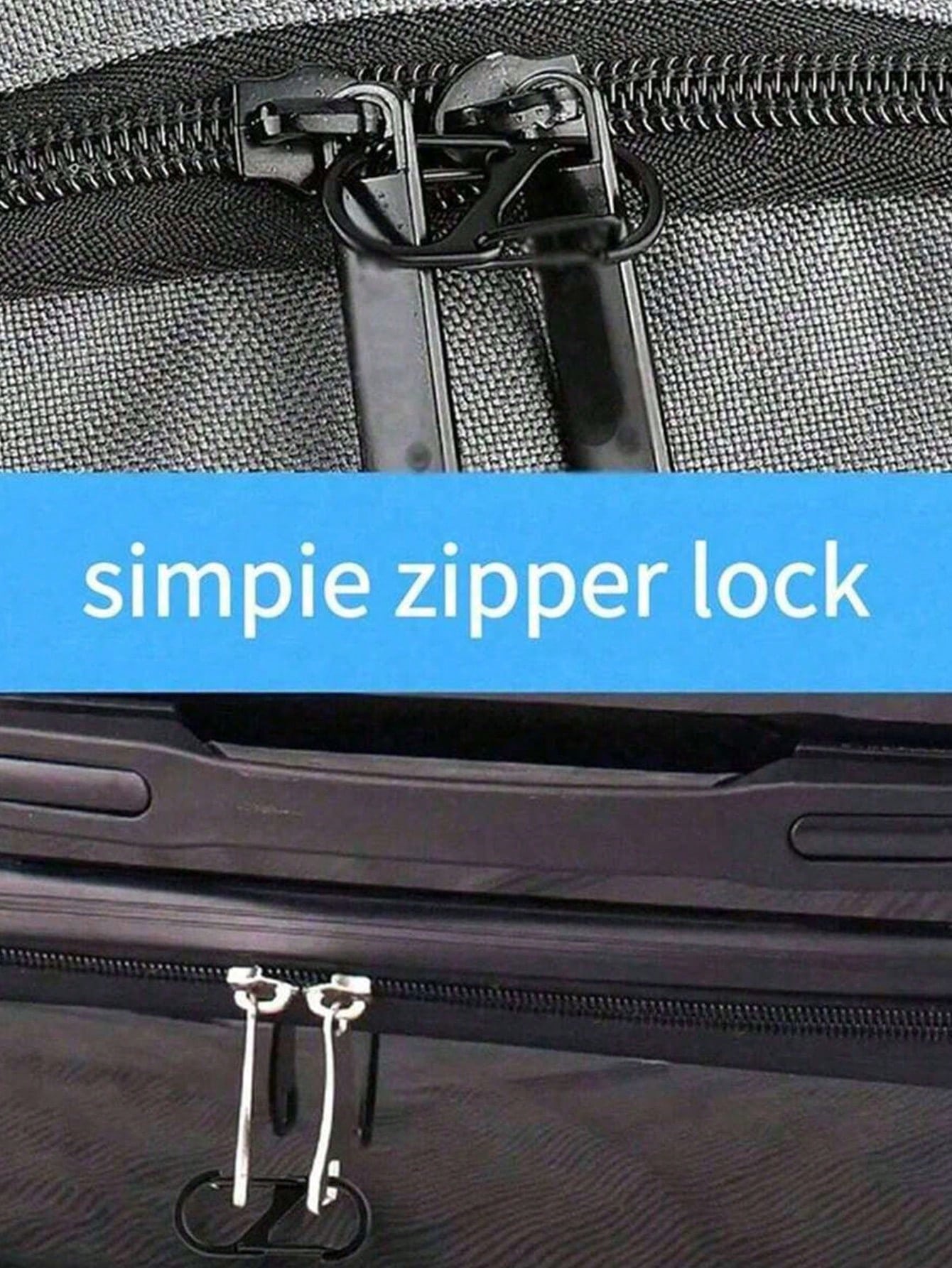 5pcs Backpack Zipper Lock Set, Unisex, Easy-Pull Anti-Theft Zipper Clips- Ensure Zipper Closure- 2 Spring Buckles For Backpack Straps, Suitable For Suitcases, Handbags, Keys, Wallets, DIY Accessorie
