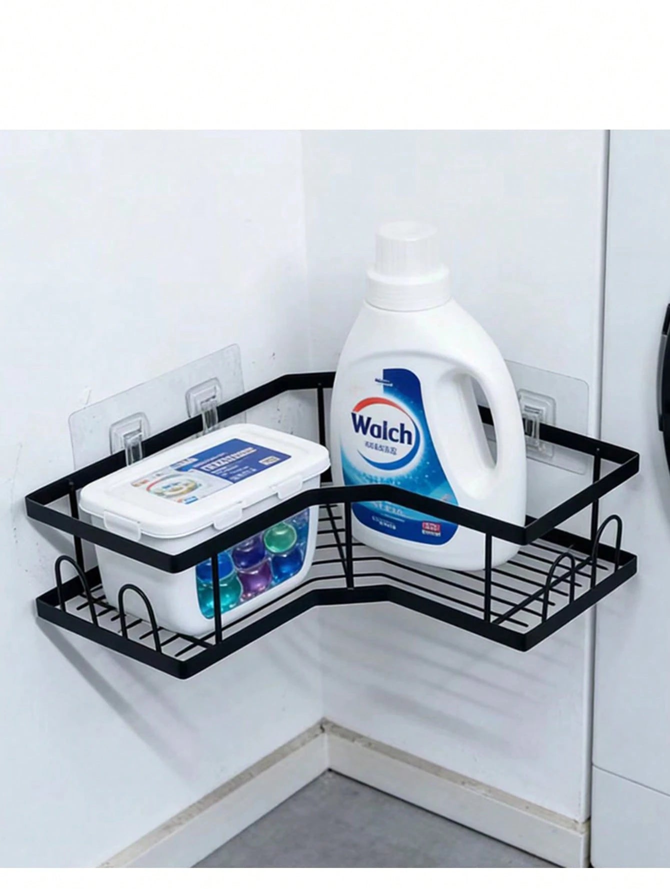 5pcs Bathroom Shelf Organizer Set, Wall Mounted & Countertop Storage Rack, Multifunctional No Drill Shelves For Toilet, Cosmetic, Bathroom Accessories