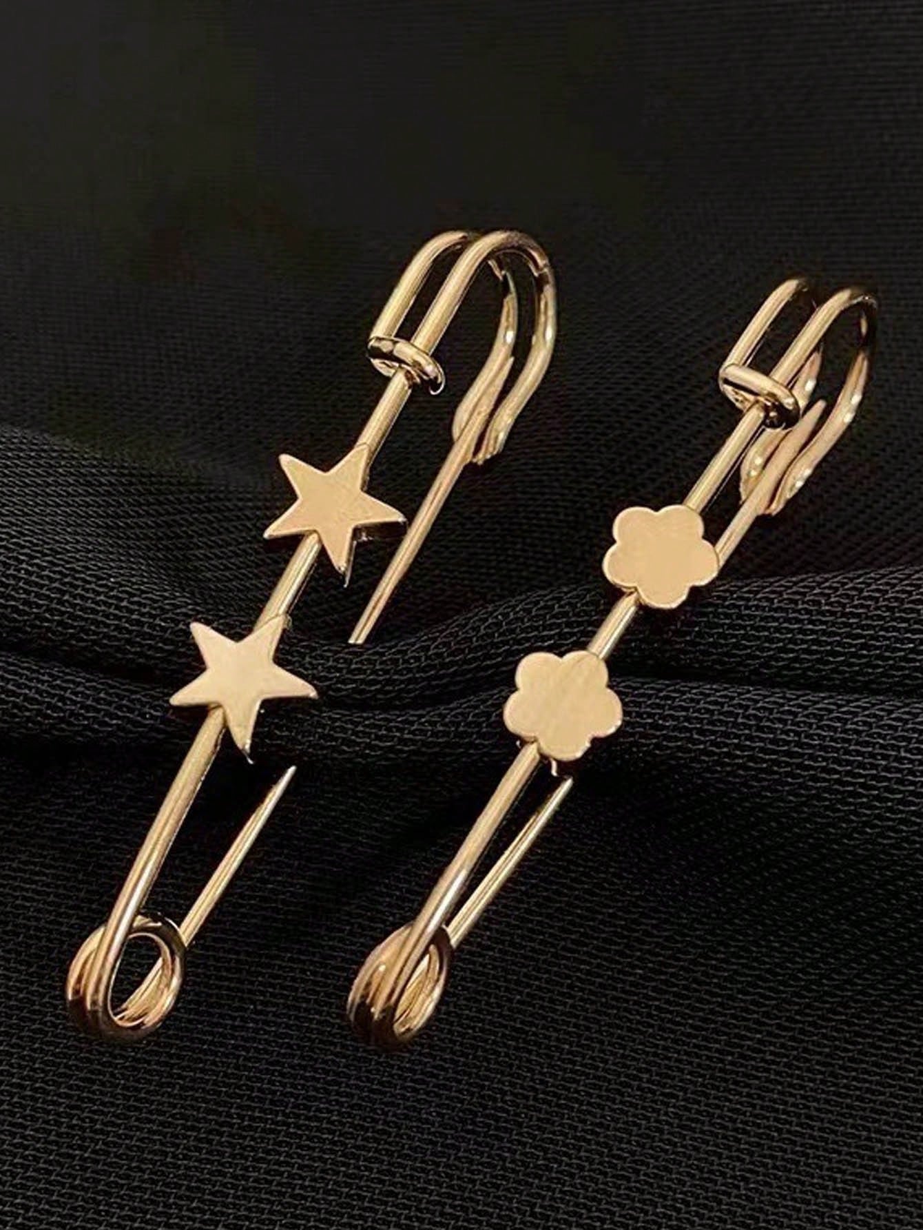 5pcs Faux Pearl Fashion Versatile Safety Pins Suitable For Clothes And Pants