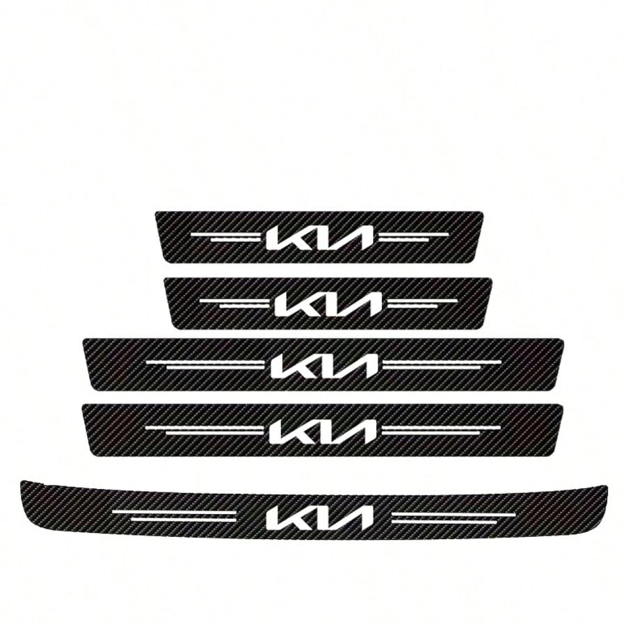 5pcs For KIA Car Accessories Car Threshold Strips, Waterproof And Scratch-Resistant, Suitable For Most Car Models, Easy To Install, An Ideal Gift For Friends!