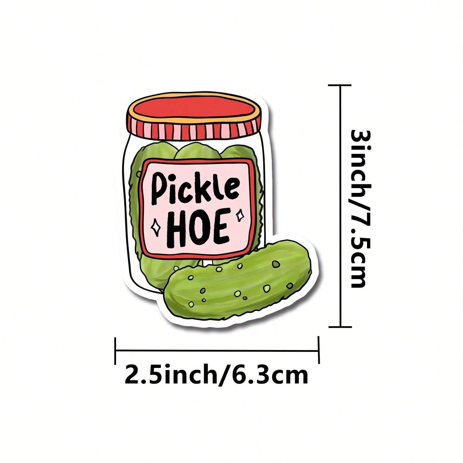 5pcs Pickle Jar Of Pickles For Pickle Lovers Sticker- Durable & UV-Protected| Glossy Finish| Perfect For Laptops, Water Bottles, Phones| Ideal Gift For Book Lovers & Readers, For Return School, Bo