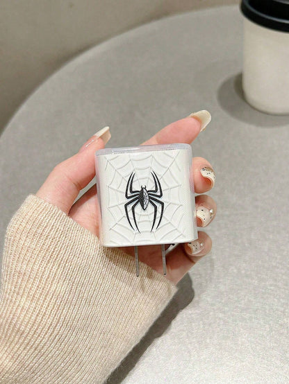 5pcs/Set Halloween Pink/Black Spider 1.5m Laser Wrap Data Cable, Charger Head Protector, Anti-Breakage Cable TPU Wrap Organizer, Compatible With IPhone 12/13/14, Compatible With 20W Fast Charging Cabl