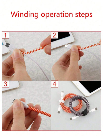 5pcs/Set Halloween Pink/Black Spider 1.5m Laser Wrap Data Cable, Charger Head Protector, Anti-Breakage Cable TPU Wrap Organizer, Compatible With IPhone 12/13/14, Compatible With 20W Fast Charging Cabl