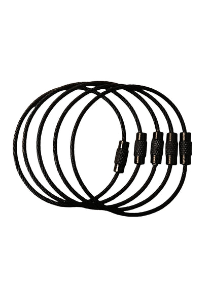 5pcs Stainless Steel Cable Key Ring For Travel & Work, Keychain For Easy Access And Organization, Multi-Purpose And Durable