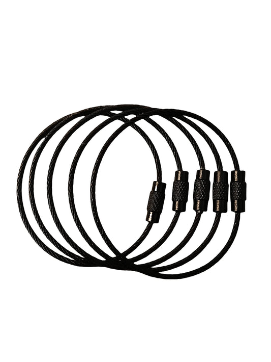 5pcs Stainless Steel Cable Key Ring For Travel & Work, Keychain For Easy Access And Organization, Multi-Purpose And Durable