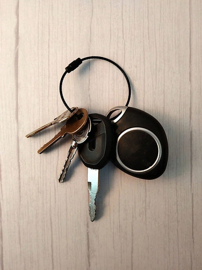 5pcs Stainless Steel Cable Key Ring For Travel & Work, Keychain For Easy Access And Organization, Multi-Purpose And Durable