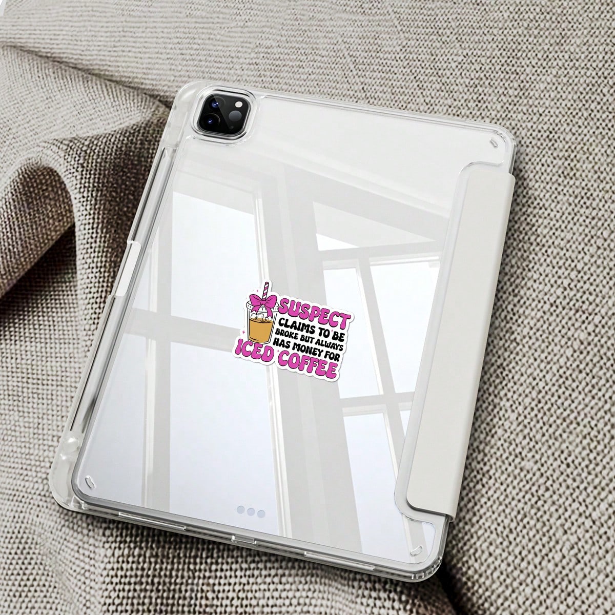 5pcs SUSPECT CLAIMS TO BE BROKE BUT ALWAYS HAS MONEY FOR ICED COFFEE Sticker| Funny Desk Decal For Employees, Managers, And Colleagues| Perfect Cubicle Decor, Gag Gift For Work, Or Motivational Remi