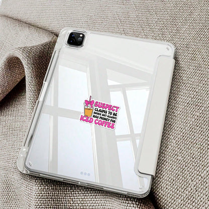 5pcs SUSPECT CLAIMS TO BE BROKE BUT ALWAYS HAS MONEY FOR ICED COFFEE Sticker| Funny Desk Decal For Employees, Managers, And Colleagues| Perfect Cubicle Decor, Gag Gift For Work, Or Motivational Remi