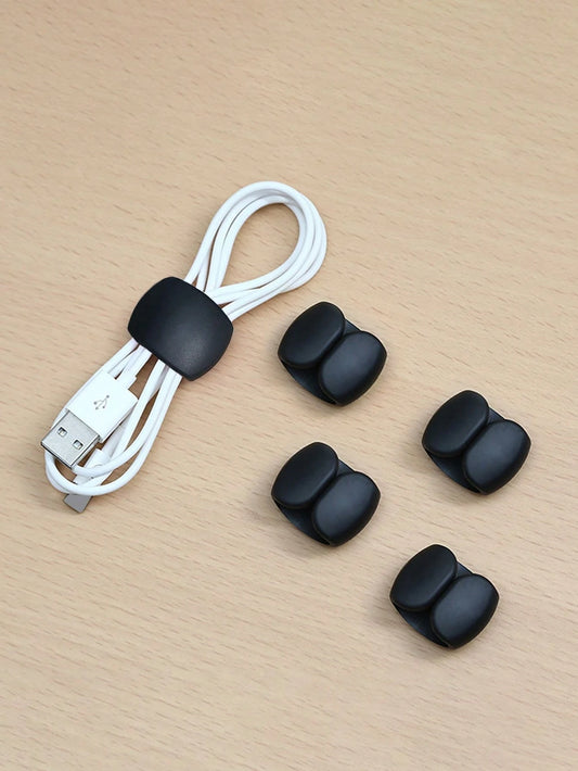 5pcs Travel Data Cable Organizer Clips, Earphone & Charging Cable Winder Holder, Minimalist Multi-Function Cord Winder