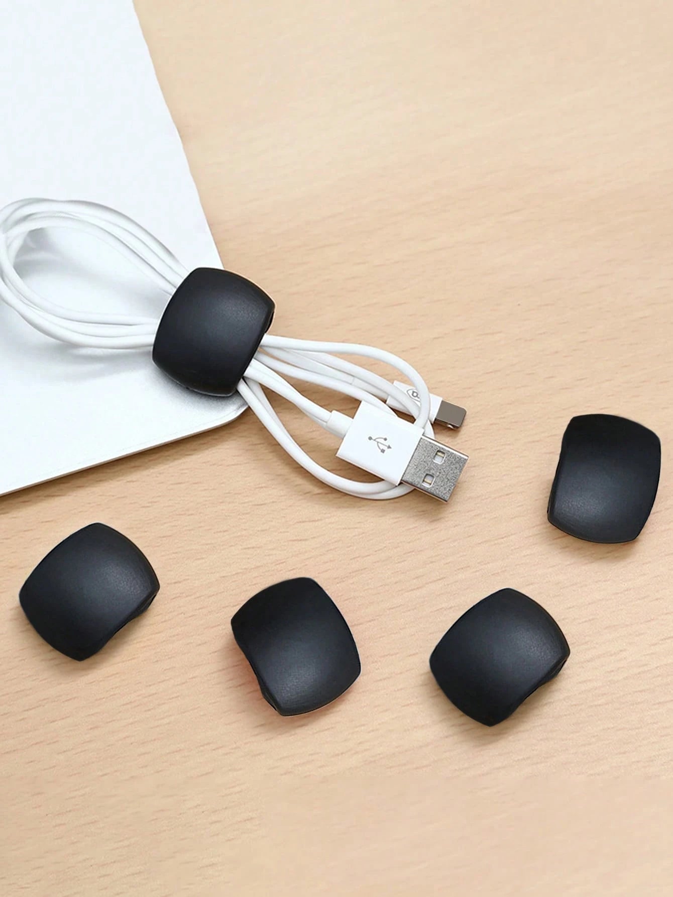 5pcs Travel Data Cable Organizer Clips, Earphone & Charging Cable Winder Holder, Minimalist Multi-Function Cord Winder